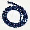 Faceted Teardrop Full Plated Electroplate Glass Beads Strands EGLA-J132-FP03-2