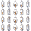 20Pcs Electroplated Natural Cowrie Shell Pendants SHEL-SC0001-30-1