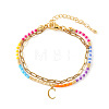 304 Stainless Steel Letter Charm Double-layered Bracelets VG5038-3-1