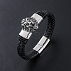 Punk Braided PU Leather Cord Bracelets GT3002-1-1