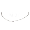 304 Stainless Steel Rhombus Cross Link Chain Necklaces NJEW-JN05939-4