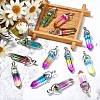 14Pcs 7 Colors Faceted Bullet Glass Pointed Pendants GLAA-CJ0001-71-5