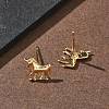 Brass Stud Earrings EJEW-F403-07G-3