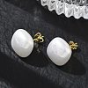 Brass & ABS Plastic Imitation Pearl Stud Earrings for Women PL-CBA760A-03B-G02-1