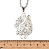 201 Stainless Steel Laser Cut Flower Musical Note Pendant Box Chain Necklaces for Women Men NJEW-E156-02P-5