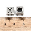 304 Stainless Steel Large Hole Letter European Beads STAS-H428-01AS-X-2