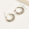 Vintage Style 304 Stainless Steel Threaded Hoop Earrings for Women MF8184-4