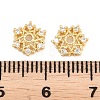 Christmas Brass Clear Cubic Zirconia Beads KK-B186-12G-3