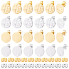 48Pcs 4 Styles 201 Stainless Steel Flat Round Stud Earring Findings STAS-BBC0010-47A-7