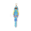 5Pcs Glass Seed Beaded Pendants PALLOY-MZ01239-2