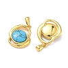 304 Stainless Steel with Synthetic Turquoise Pendants STAS-L309-21F-G-2
