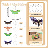 4 Pairs 4 Colors Butterfly Alloy & Acrylic Hoop Earrings EJEW-TA0001-88B-4