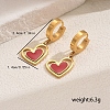 Stylish Stainless Steel Heart Hoop Earrings YO7726-1-2