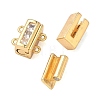 Brass Micro Pave Clear Cubic Zirconia Magnetic Clasps KK-C066-17G-2