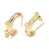 Brass Enamel Stud Earrings KK-CBA8324-23G-02-4