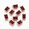 Brass Glass Rhinestone Pendants GLAA-S179-21D-RS-1