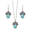 Bohemian Style Alloy & Synthetic Turquoise Pendant Necklaces & Dangle Earrings Sets WG2E1B4-03-2