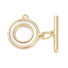 Brass & Shell Toggle Clasps KK-K391-10G-1