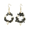 Natural Obsidian Beaded Dangle Earrings EJEW-JE07215-01-2