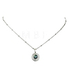 304 Stainless Steel Natural Paua Shell Pendant Satellite Chain Necklaces NJEW-JN06446-02-4