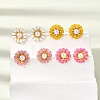 Brass Enamel Stud Earrings KK-CBA8324-27G-1