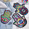 6pcs 3 style Computerized Embroidery Cloth Iron On Sequins Patches PATC-AR0001-01-5