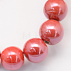 Pearlized Handmade Porcelain Round Beads PORC-S489-10mm-14-1