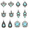 12Pcs 6 Styles Imitation Turquoise Resin Pendants FIND-SZ0019-78-1