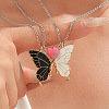 2Pcs Alloy Enamel Magnetic Luminous Butterfly Pendant Friendship Couple Necklaces FS-WG3F676-02-1