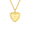 Golden Tone Brass Cable Chain Letter Heart Pendant Necklaces for Women PW-WG67FD6-07-1