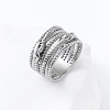 304 Stainless Steel Twisted Wire Design Finger Rings DM2174-5-2