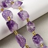 Electroplated Raw Rough Natural Amethyst Beads Strands G-Z131-J02-06-1