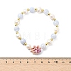 Adjustable Natural Blue Lace Agate Stretch Bracelets BJEW-JB14143-5