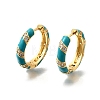 Brass Micro Pave Clear Cubic Zirconia Huggie Hoop Earrings EJEW-H121-22G-02-1