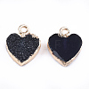 Electroplate Druzy Resin Pendants RESI-S366-01-M-3
