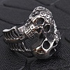 Steam Punk Style 316L Surgical Stainless Steel Skull Finger Rings SKUL-PW0005-07D-2