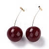 Lifelike Cherry Resin Dangle Stud Earrings EJEW-F274-01B-1