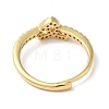 Rack Plating Brass Cubic Zirconia Arabic Letters Adjustable Rings for Women RJEW-S407-10G-01-3