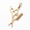 304 Stainless Steel Rhinestone Pendants STAS-P157-02G-1