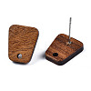 Walnut Wood Stud Earring Findings X-MAK-N032-017-3