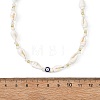 Ocean Natural Trochid Shell & Alloy Enamel Blue Evil Eye Beaded Necklaces NJEW-JN06307-3