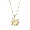 1Pc Initial Letter Brass Pendant Necklaces NJEW-YW0001-24N-1