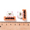 Cartoon White Cat Resin Decoden Cabochons CRES-R203-01F-3
