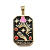 Tarot 304 Stainless Steel Enamel Pendants STAS-M119-09M-G-1