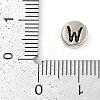 925 Sterling Silver Flat Round with Letter Beads STER-G044-01AS-W-3