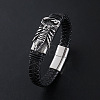 Punk Braided PU Leather Cord Bracelets BN2555-1-1