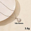 304 Stainless Steel Shell Shape Pendant Necklaces JQ3185-1-1