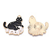 Light Gold Tone Alloy Enamel Pendants ENAM-N056-195-2