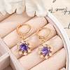 Brass Micro Pave Cubic Zirconia Leverback Earrings EJEW-K300-06G-3