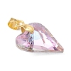 Electroplated Transparent Glass Pendants PALLOY-JF05156-01-4